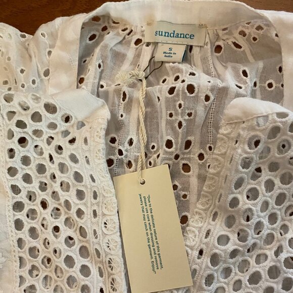 NWT Sundance "Eyelet Symphony" blouse in cream, small - Picture 6 of 8